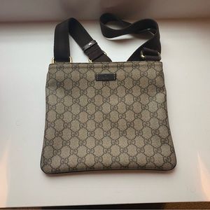 Gucci Beige and Brown Messenger Bag